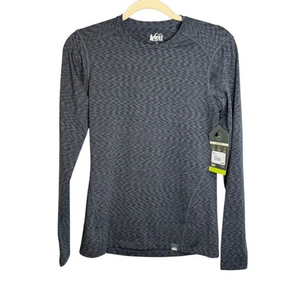 REI Top Women's Small Long Sleeve Base Layer Gray Outdoor Gray NWT